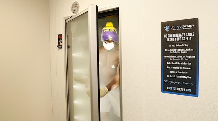 Many players use the cryotherapy chamber at the Vikings' new facility.